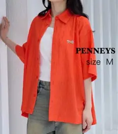【新品】 PENNEYS 半袖 シャツ レースシアールーズ ワンポイント 未使用