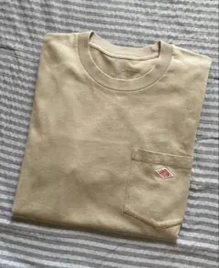 DANTON ベージュ Tシャツ 左胸ポケット付き