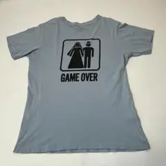 ゲームオーバー GAME OVER おもしろTシャツ ギャグ L