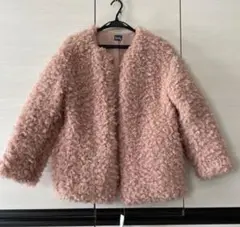 タグ付未使用 アズノウアズピンキー ファーコート ノーカラー モーブピンク