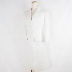 Y1736最高級☆Harrodsハロッズ☆極上コットン☆スーツ☆セットアップ☆白