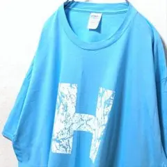 ポート&カンパニー H デカロゴ Tシャツ ライトブルー 水色 2XL 古着