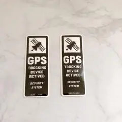 GPS TRACKING GPS追跡 ステッカー シール 2枚 タテ ブラック