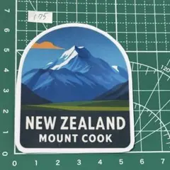 自作ステッカー ニュージーランド マウントクックの山風景