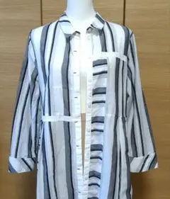 ストライプ柄ロングシャツ