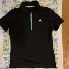黒のハーフジップシャツ レディース