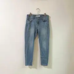 3363【イネド】デニムパンツ　ジーパン　９　ブルー　カジュアル