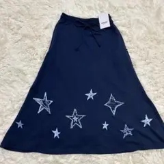 PERSONS 新品タグ付き　スウェットフレアースカート　ネイビー（紺）S