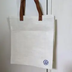 VWロゴ付きホワイトジュート　トートバッグ