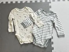 【美品】UNIQLO 長袖ボディスーツ 2点SET 80