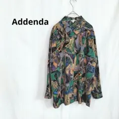 Addenda ▶ 派手柄ブラウス サイズ不明 緑 黄色 青 総柄
