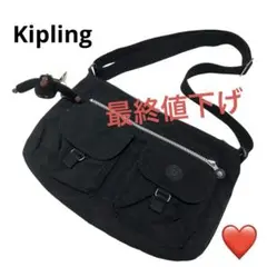 【美品】キプリング　ゴリラ付きショルダーバッグ　レディース　メンズ　男女兼用　黒