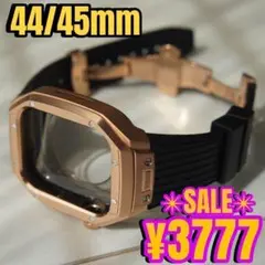 黒金Dバックル アップルウォッチ　44mm 45mm ケース　カバー　47