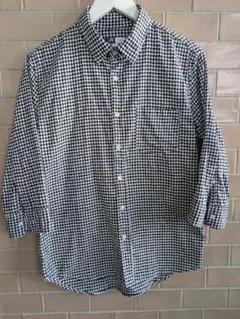 【美品】SPU 七分袖メンズシャツ ギンガムチェック