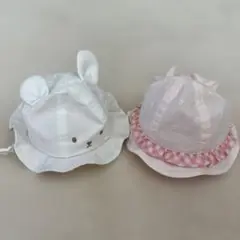 ウサギ耳付きベビー帽子