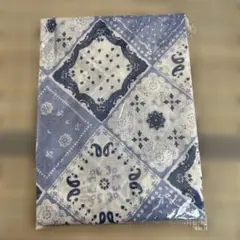 青系パッチワークプリント生地 約110cm x 100㎝