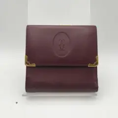 ◎カルティエ　折財布　財布　ウォレット　マストライン　がま口　ボルドー