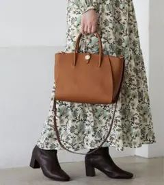 TREASURE TOPKAP シュリンクレザー2wayショルダートートバッグ