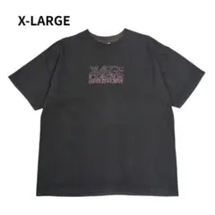 90s USA製 X-LARGE Tシャツ 半袖 ロゴ プリント ブラック XL
