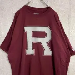 チャンピオン　ビックプリント　R ワインレッドTシャツ 2XL