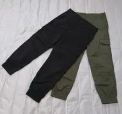 UNIQLO カーゴパンツ 黒 オリーブ Sサイズ
