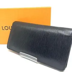ヴィトン ポルトフォイユ プラザ 二つ折り 長 財布 エピ シンプル 黒