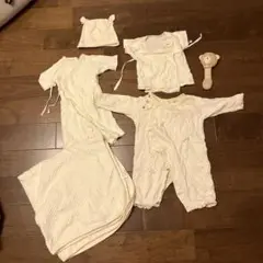 ベビー服セット クリーム色 新生児　オーガニックコットン　ロンパース