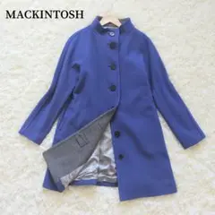 美品 MACKINTOSH LONDON スタンドカラーコート ブルー 裏地総柄