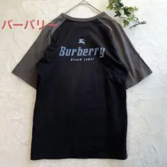 Burberry black label Tシャツ 黒/グレー　バーバリー