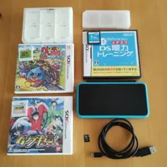 ニンテンドー2DS LL 本体 ブラック/ターコイズ ゲームソフト付き
