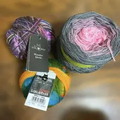 schppel毛糸　2玉 bobbel毛糸1玉