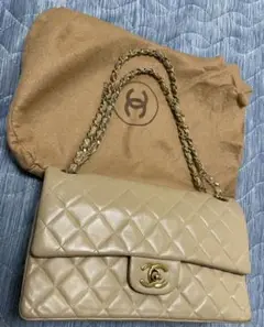 美品 CHANELシャネル マトラッセ ラムスキンWフラップ アンティーク美品