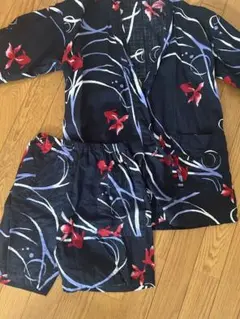 紺色　金魚　甚平　160