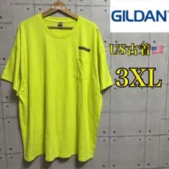 【アメリカ古着】GILDAN WINNERAG60 蛍光イエロー 3XL