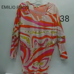EMILIO PUCCI カットソーチュニック 32RM69 /オレンジ /38