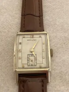 稼働★貴重★ハミルトン手巻き腕時計 1940年台ヴィンテージ 革ベルト新品