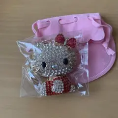 ハローキティ　ビッグラインストーンキーホルダー