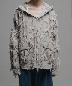【完売品】Caspar Johnフリンジデニムパーカー ホワイト 白