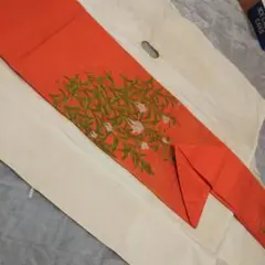 オレンジ色 着物 帯 おび