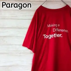 Paragon Tシャツ ゆるだぼ 背面プリント 両面 レッド