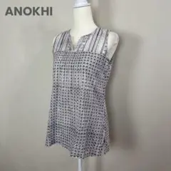 ●美品● ANOKHI アノーキ 総柄ブラウス ノースリーブ