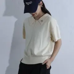 COLONY 2139 衿刺繍ニットポロ ポロシャツ