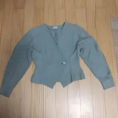 renoma グレー ノーカラーブラウスジャケット