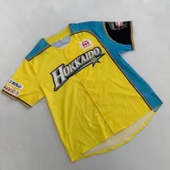 北海道日本ハムファイターズ ユニフォーム フリーサイズ 黄色 水色 半袖