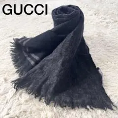 GUCCI✨マフラー GG リバーシブル ブラック ウール イタリア製