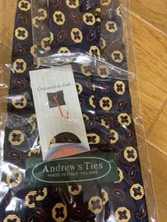 Andrew's Ties ネイビー ゴールド 花柄 ネクタイ