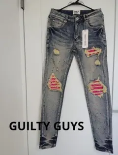 Guilty Guys　ギルティーガイズ　ダメージ加工　スキニーデニムパンツ 中古・古着通販】GUILTY GUYS (ギルティガイズ) デニムパンツ