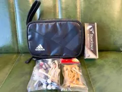 adidas アディダス　ゴルフポーチ　ツアーステージ　ゴルフボール他おまけ付き