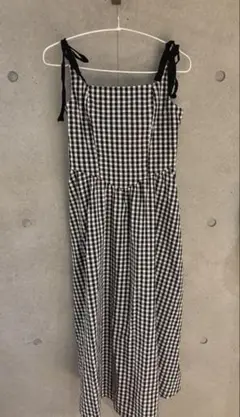 チェック柄キャミワンピース