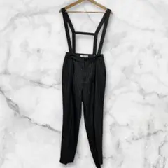 BEAMS LIGHTS サスペンダー付きスラックス グレー ストライプ S